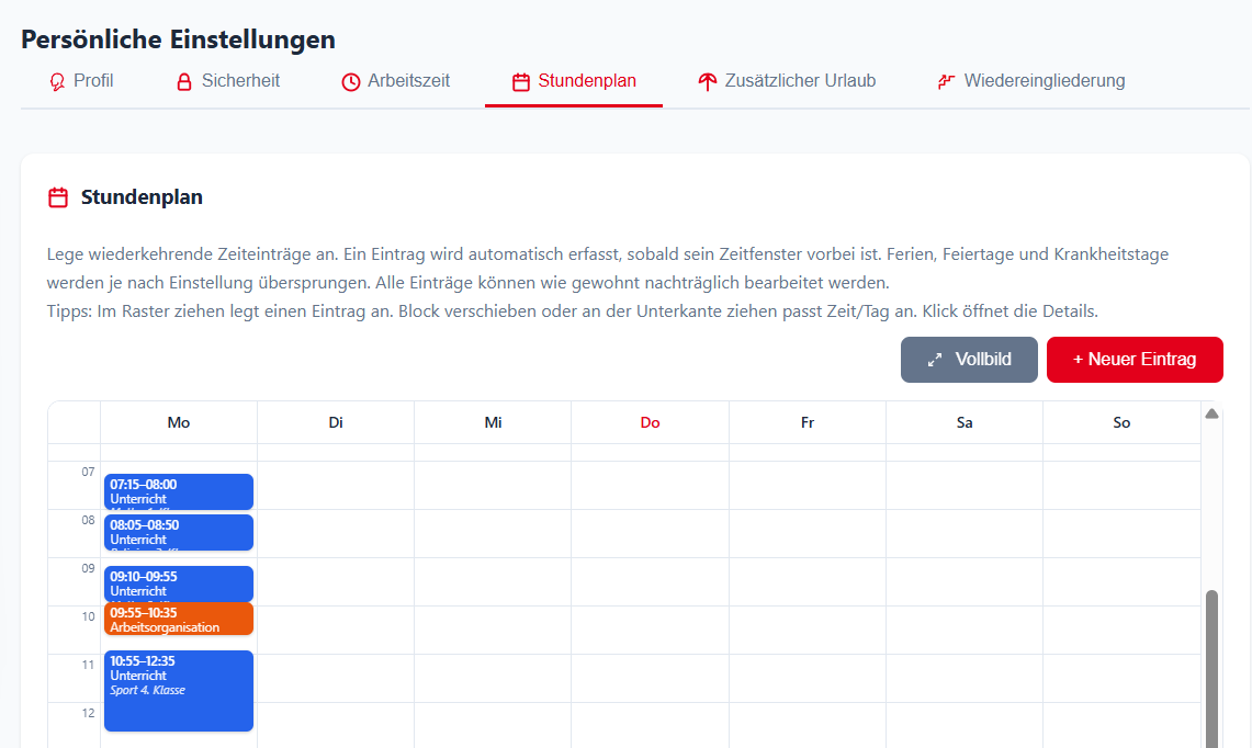 Stundenplan 1